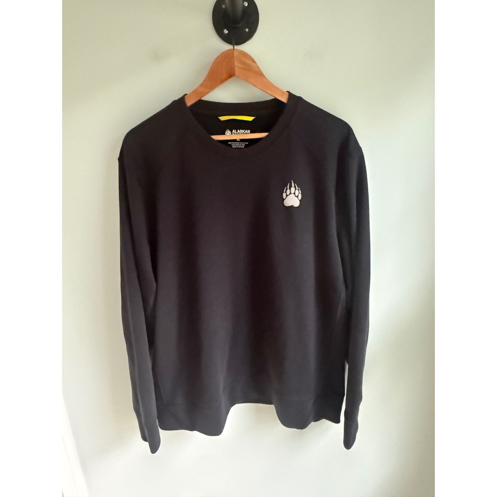 Alaskan Hardgear Duluth Trading Co Mens XL Black Crewneck Bear Paw Sweatshirt